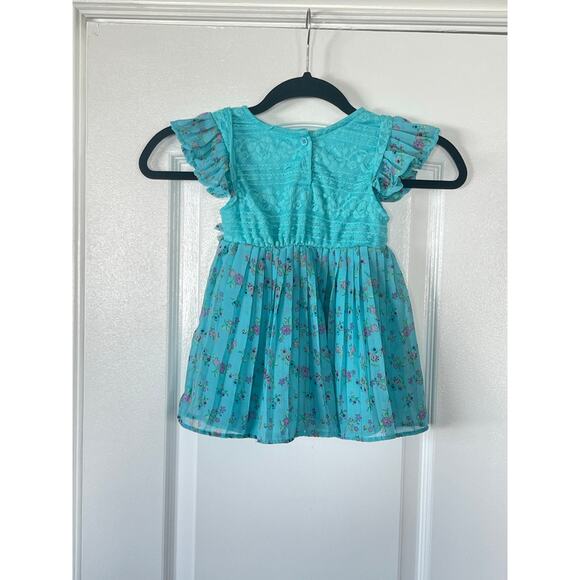 Girls Nannette Blue / Green Summer Dress Size 6 - Picture 3 of 8